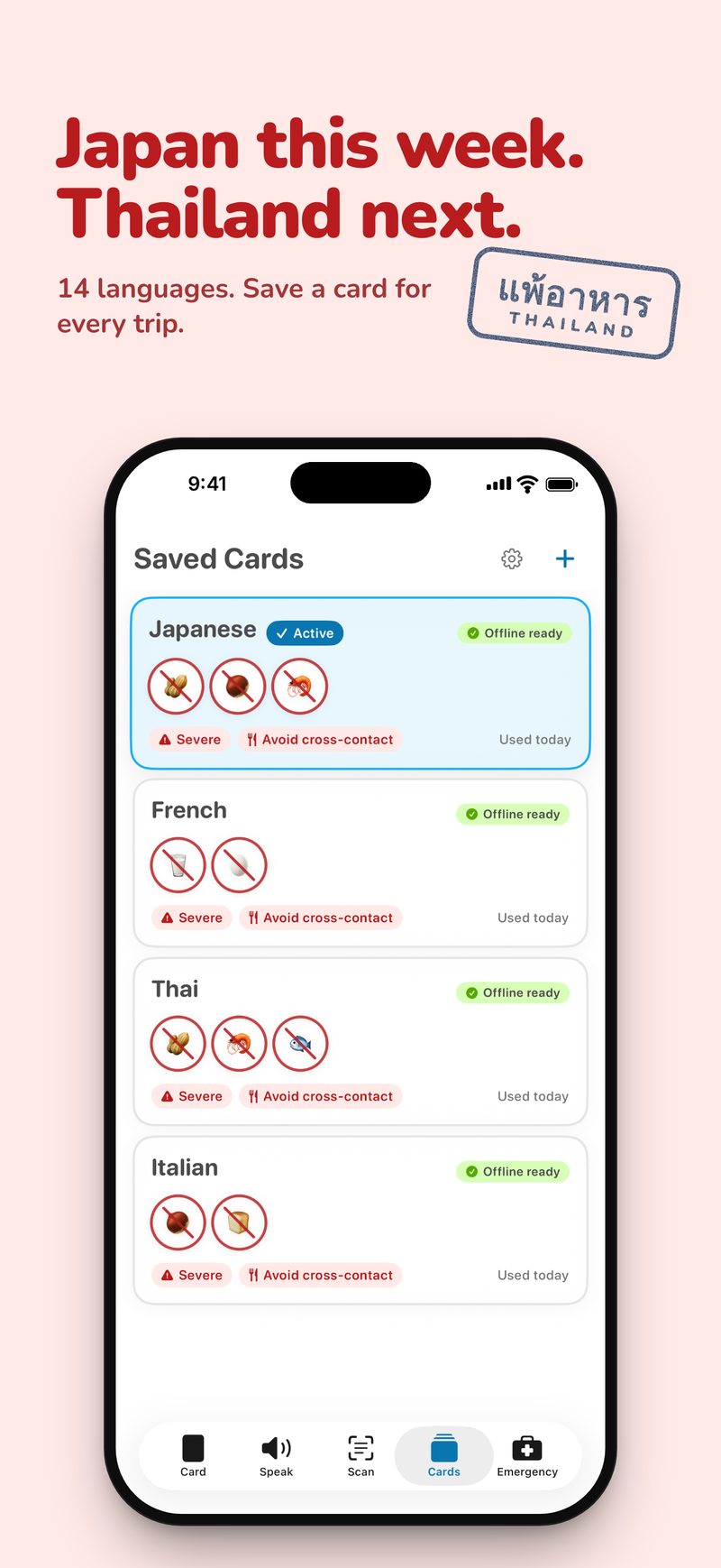 14 languages, a card for every trip